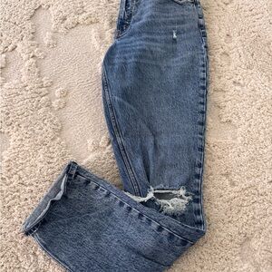 Abercrombie & Fitch Women's Boyfriend Distressed Blue Jeans